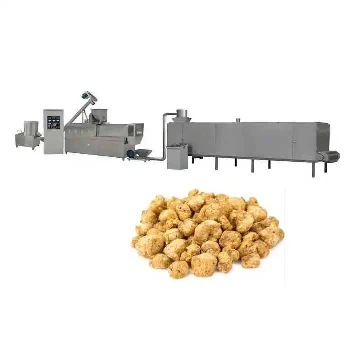 Twin-screw Textured Soy Chunks & Soya Nuggets Production Line Blender Extruder and Dryer for Sale