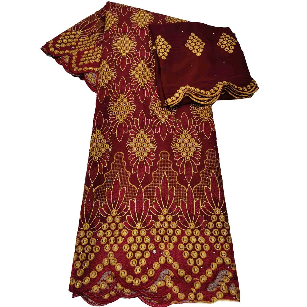 

Beautifical embroidery cotton voile fabric heavy african lace ML19R355, Customized