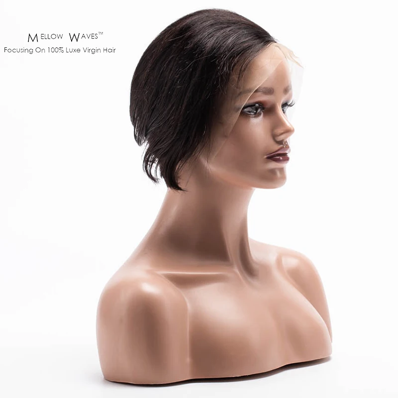 

Human Hair13x4 Lace Front Short 6 inch VS Bob Wigs For Black Women ,Lace Frontal 100% Human Hair Natural Color Bobo Wig