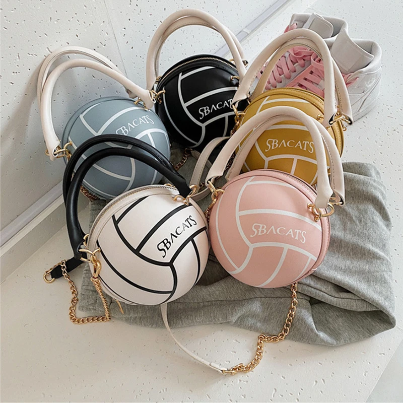 

New creative luxury volleyball bag for women's outdoor travel personality fashion bags women handbags ladies 2021 purses, Available in 5 colors with color card