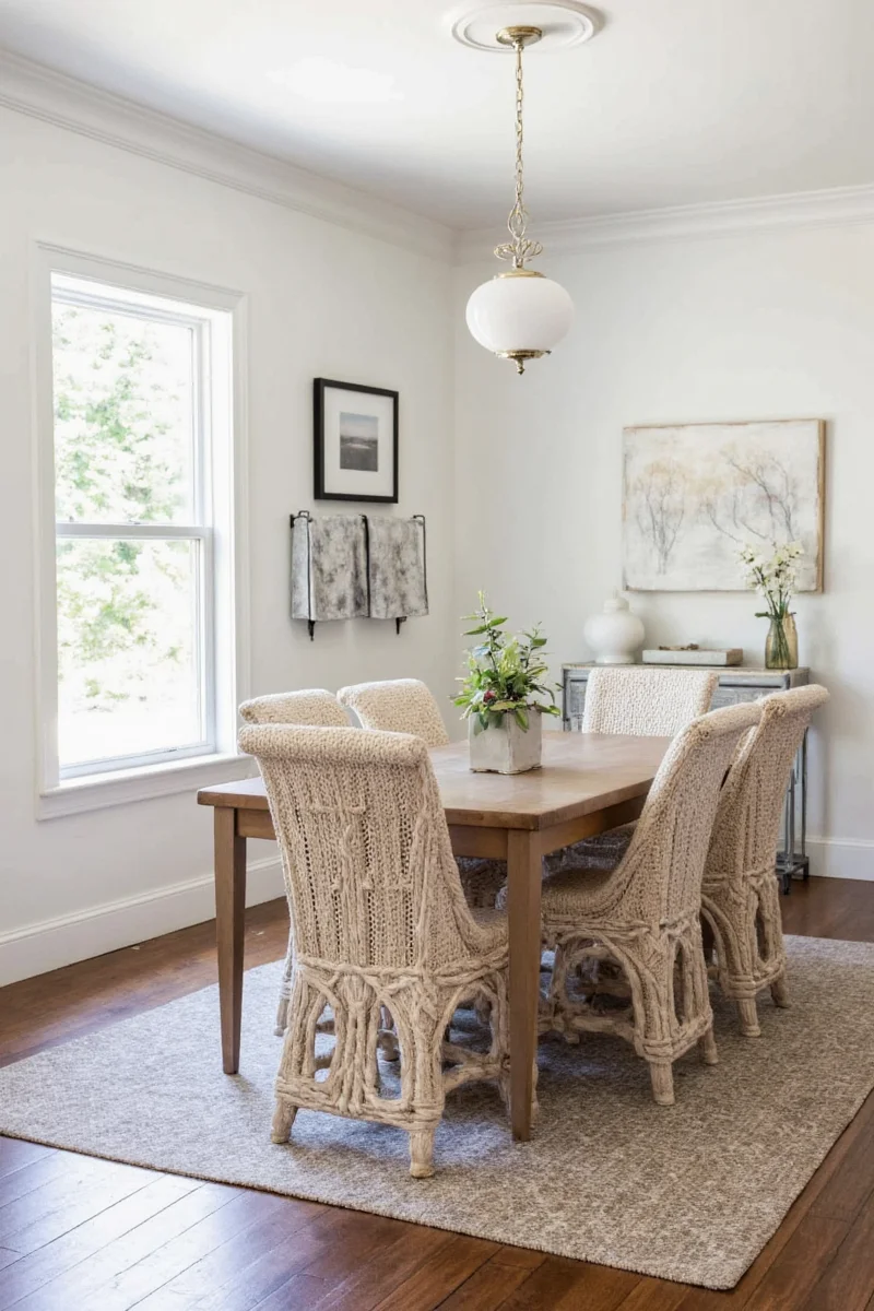 Functional wall art in dining room