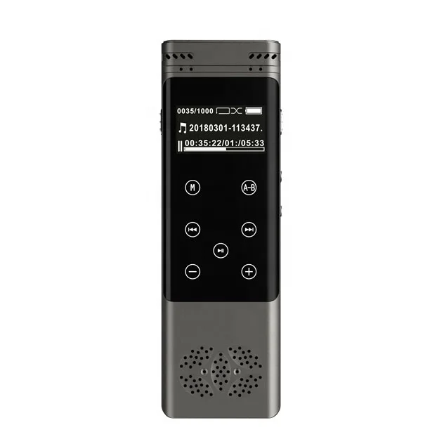 

Portable Professional USB Rechargeable LCD Touch Screen Noise Reduction Digital Voice Recorder Stereo Recording, Black