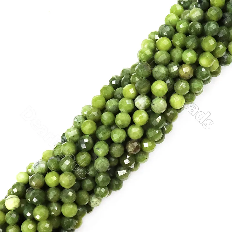 

Genuine Australian Jade  Faceted Round Natural Stone Beads For DIY Jewelry Making