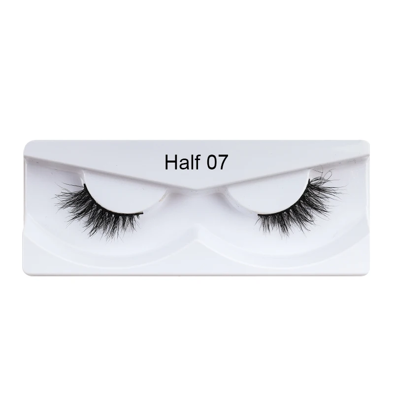 

faux mink half lashes handmade 100% 3d 25mm half strip lashes small natural lashes, Natural black