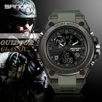 

Men Waterproof Watch Fashion Lxxury brand Sports Watch Mens Wrist Analog Digital Watch