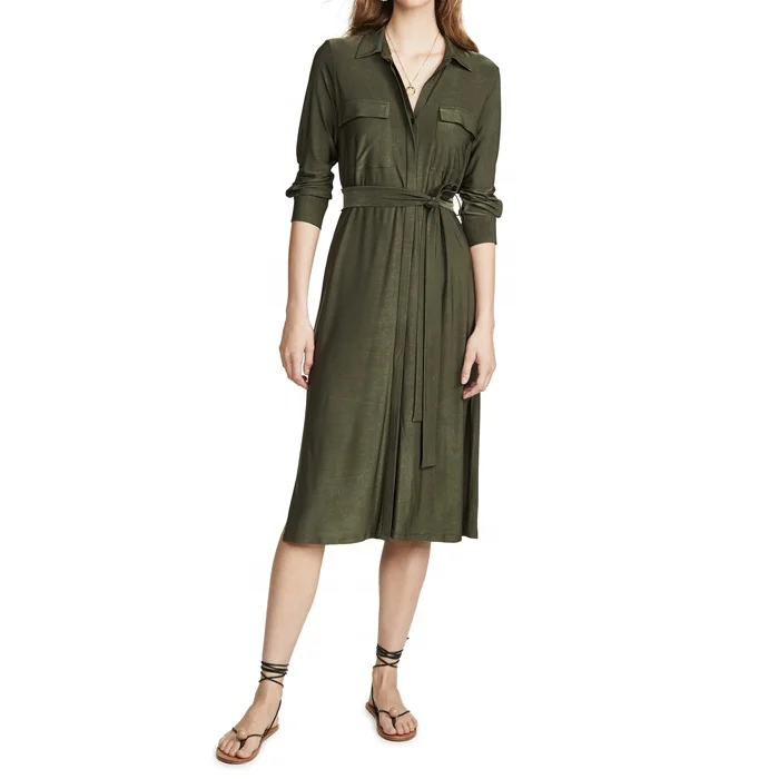 

OEM wholesale one piece women long casual dresses shirt dress, Customized