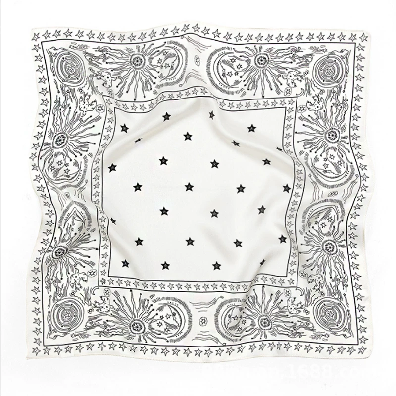 

2021 new simple geometric business style small square scarf 53cm stewardess silk scarf gift scarf