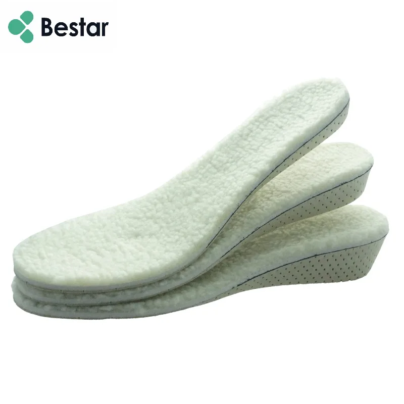 

full length lambswool free cutting height increased insol shoe lifts insole foot bed insoles, As photo or customized