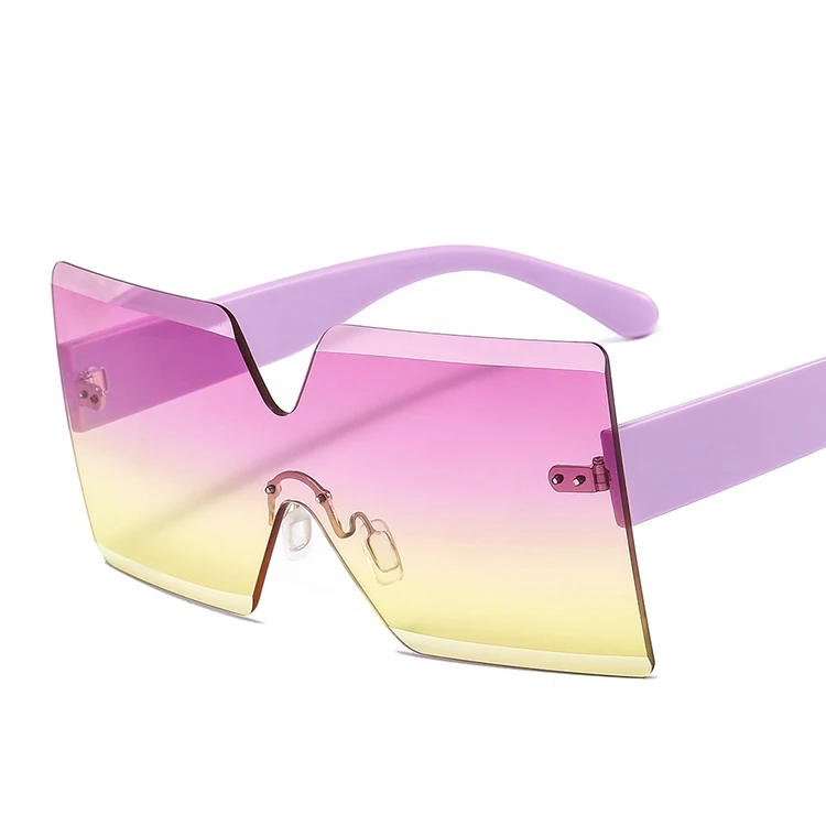 

Sunglasses 2021 Flat Top Oversize Square Sunglasses Women Fashion Retro Gradient Sun Glasses