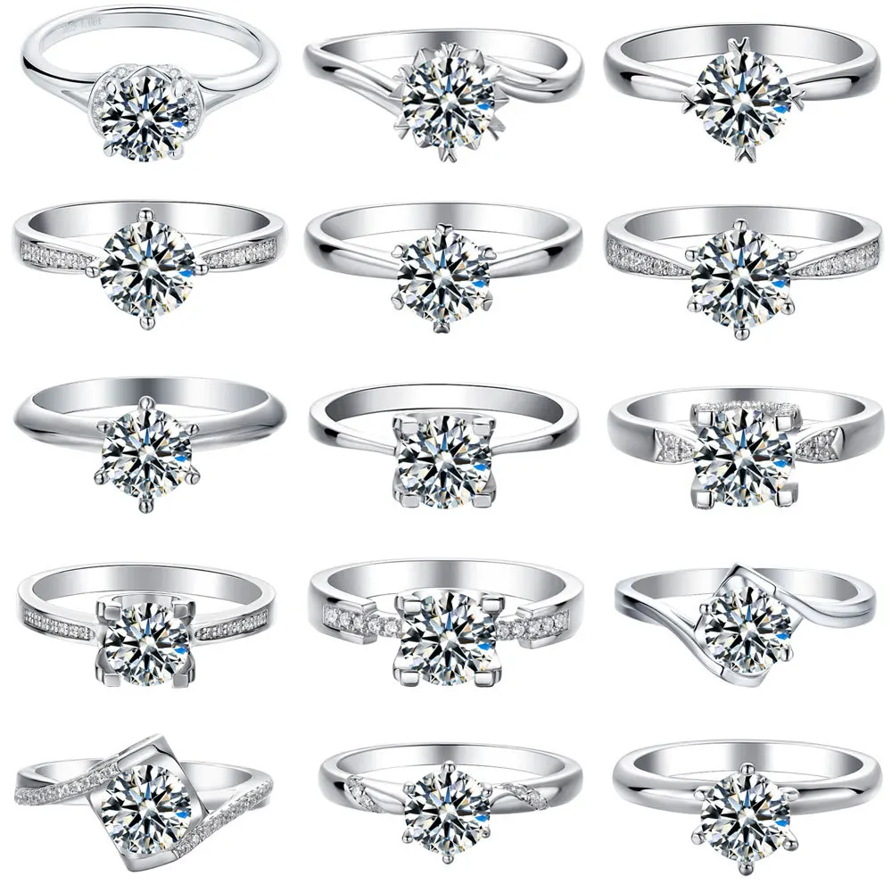 

Custom Diamond Wedding Ring Woman S925 10K 14K 18K White Gold Fine Jewelry Engagement Moissanite Ring Italian Jewelry