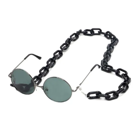 

Black Acrylic Eyeglasses Chain White fashion Sunglasses Chains Eyewears Cord Holder vintage chains for Glasses, White;black