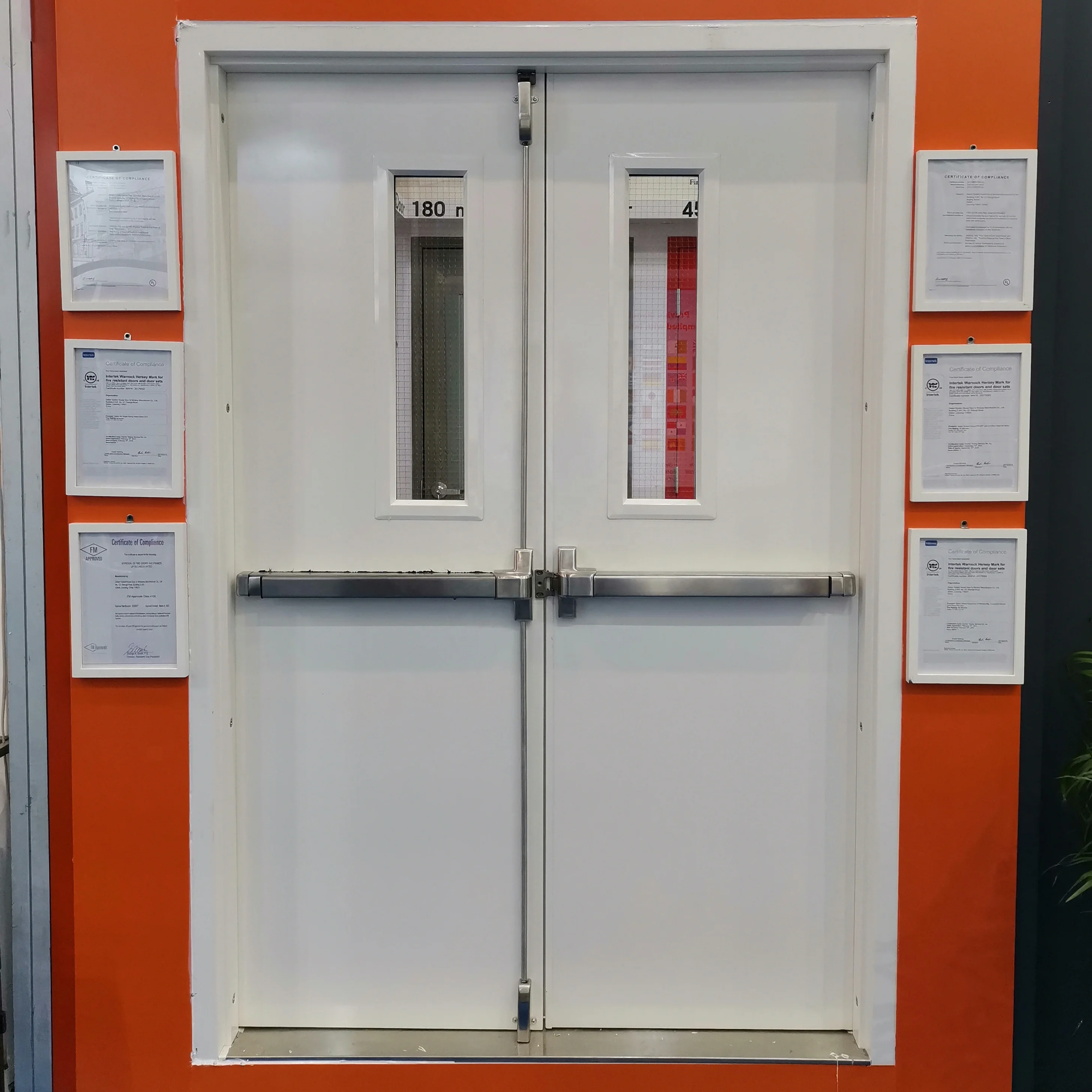 Double Leaf 2 Hours Fire Rated Door With Panic Bar Buy 2 Hours Fire Rated Door Fire Exit Door Fire Exit Door Product On Alibaba Com