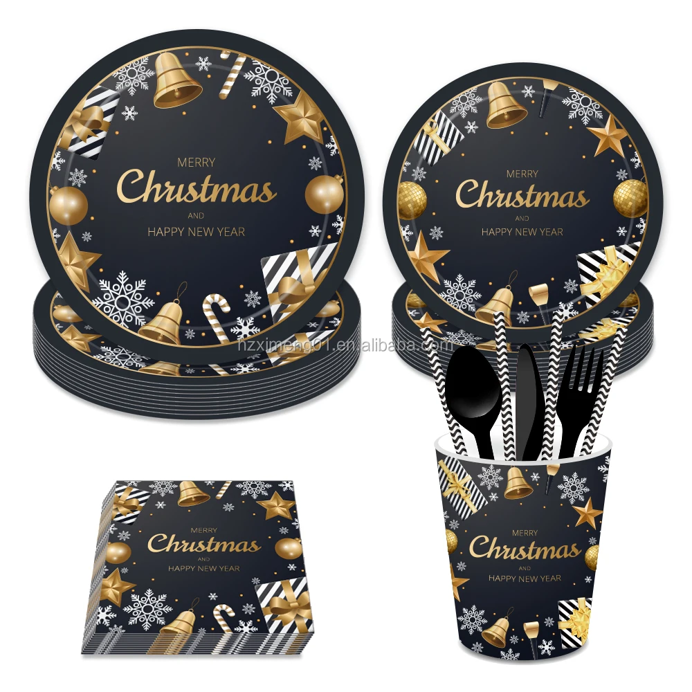 Mm026 Christmas Party Supplies Party Tableware Set Merry Christmas