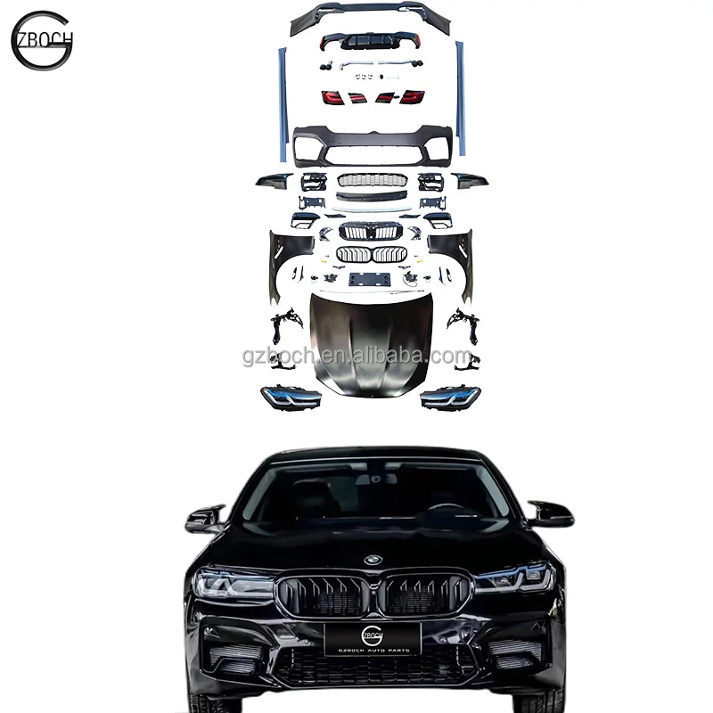 

F10 to G30 car bumper For BMW 5 Series F10 F18 520i 528i 530i 535i 525d 530d 535d upgrade 2023 G30 F90 M5 bodykit