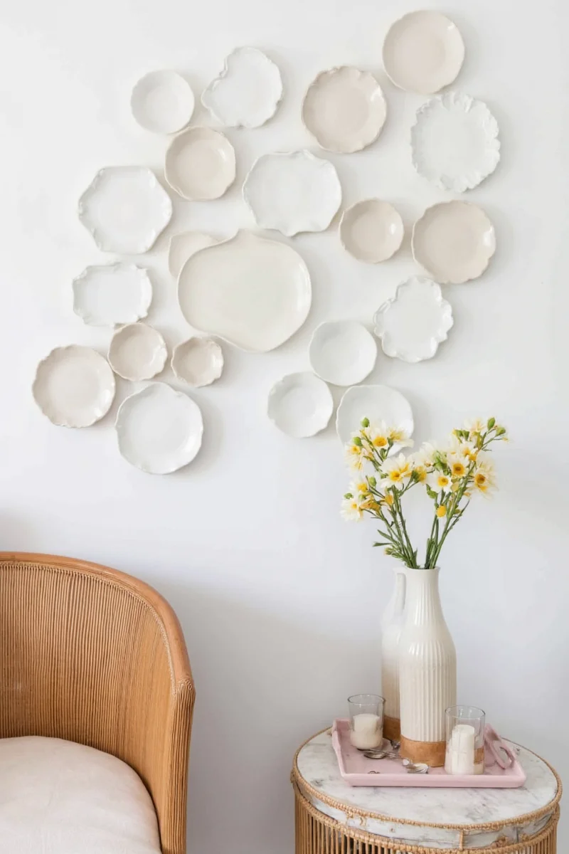 Gallery wall including wall plates