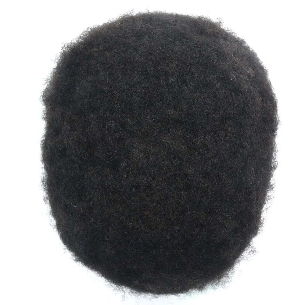 

2mm 4mm 6mm 8mm 10mm 12mm 15mm Small Curl Afro Toupee for Black Men with Poly Skin Base 100% Human Hair