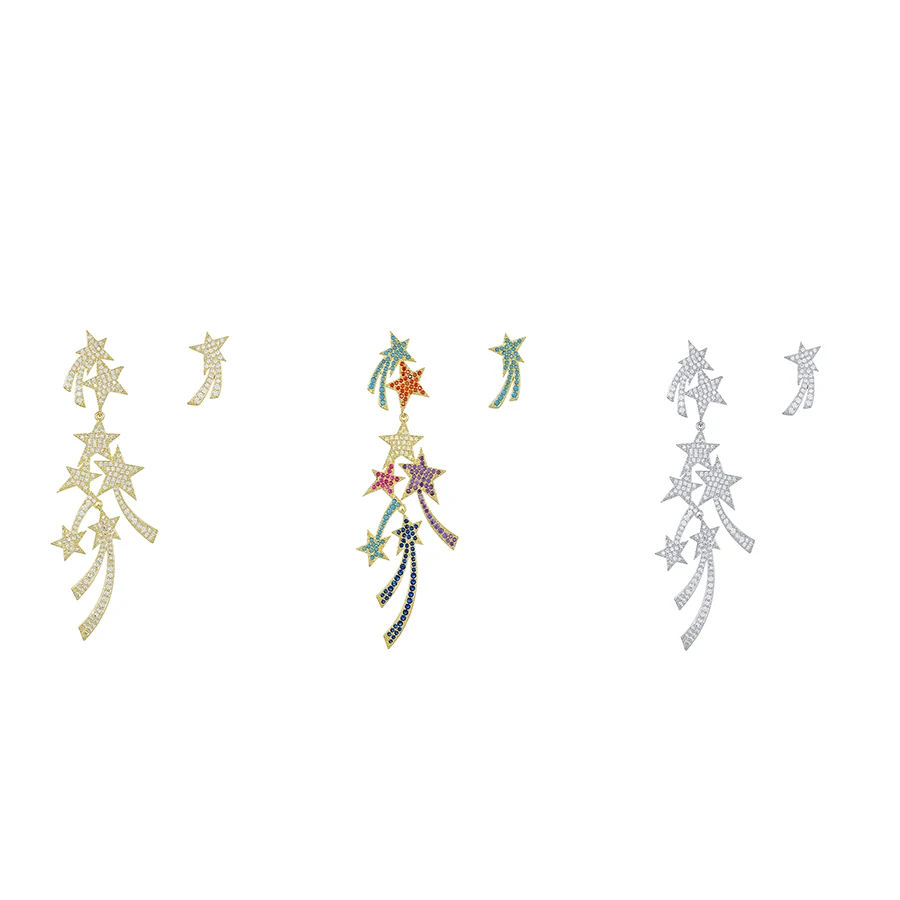 

earring 648 xuping Christmas Decoration Gold Platinum plated Brass CZ Diamond Christmas Tree Large Earrings Jew