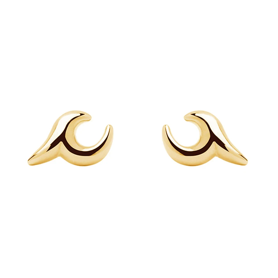 

minimalist hot sale women jewelry earrings 18k gold plated nice 925 sterling silver wave stud earrings