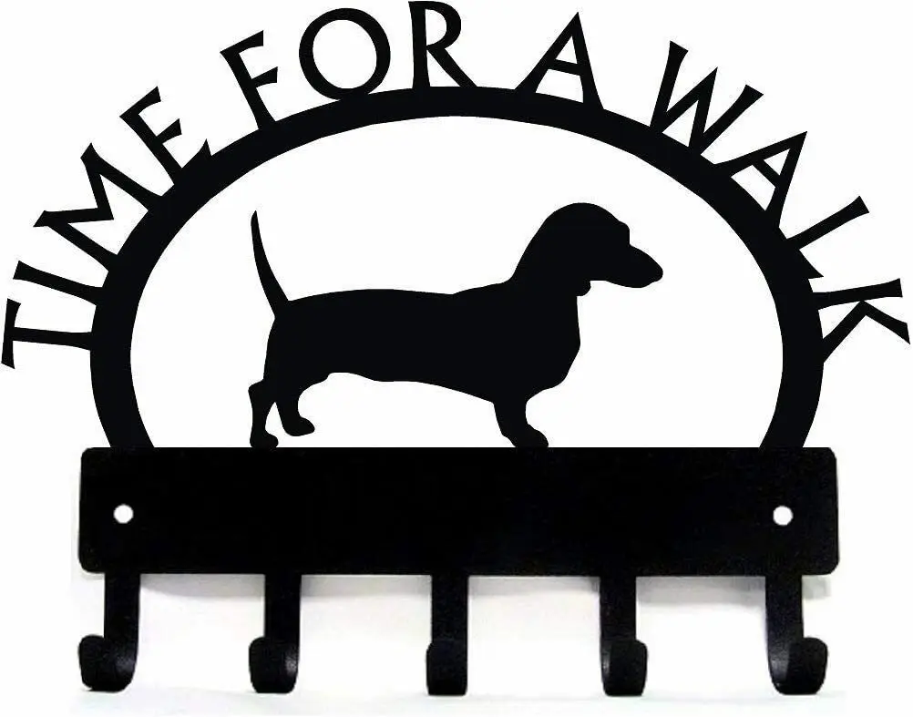 

Yinfa Dachshund Time For A Walk Key Rack Dog Leash Hanger Metal Wall Art TY2113