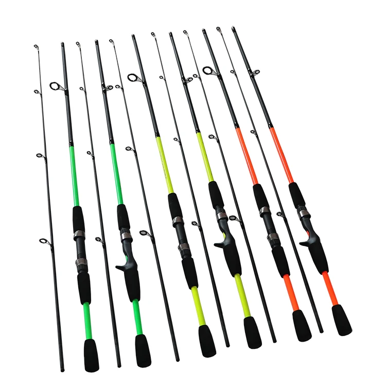 

In Stock 1.8M fast fast Carbon Fiber Medium casting Fishing Rod Casting Spinning rod OEM Very low prices, Orange green yellow