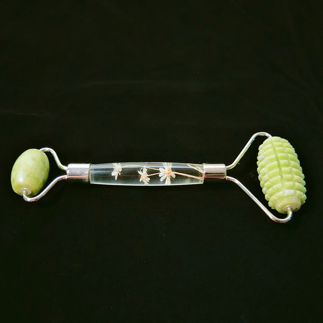 

Beauty skin Natural stone face massage roller Xiuyan Jade Rollers rugged edge roller for healthcare