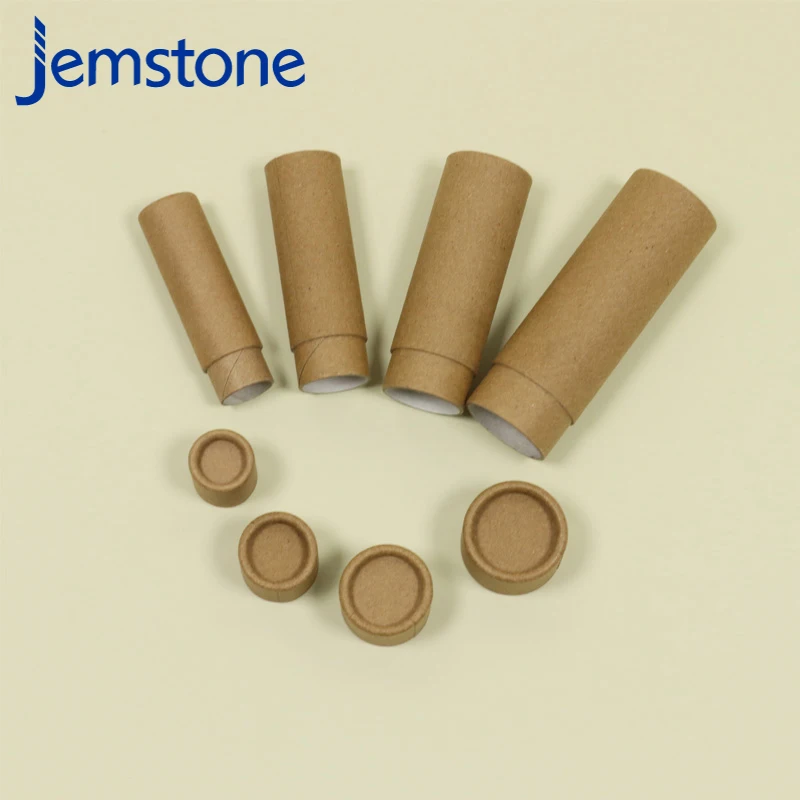 

eco friendly round food grade stick craft lip balm cardboard deodorant containers kraft push up paper tubes