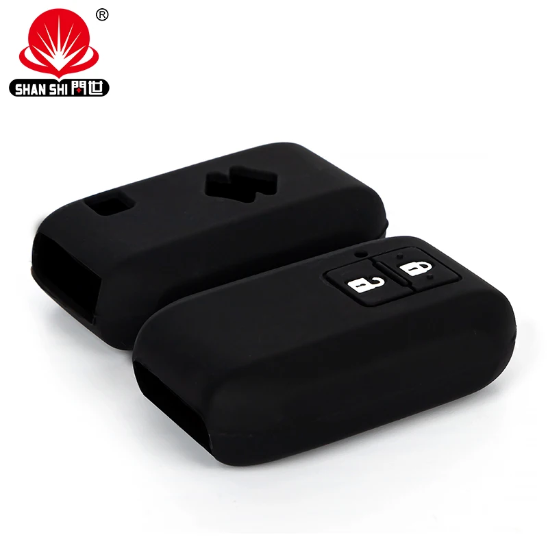 

SHANSHI Personality two-button smart black silicone car key cover for Suzuki NEW DZIRE 2 buttons