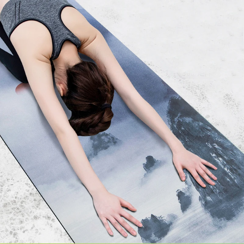 

Print Premium Reversible Yoga Mats Suede Surface Ultra Absorbent Natural Tree Rubber Yoga Mat, Customized