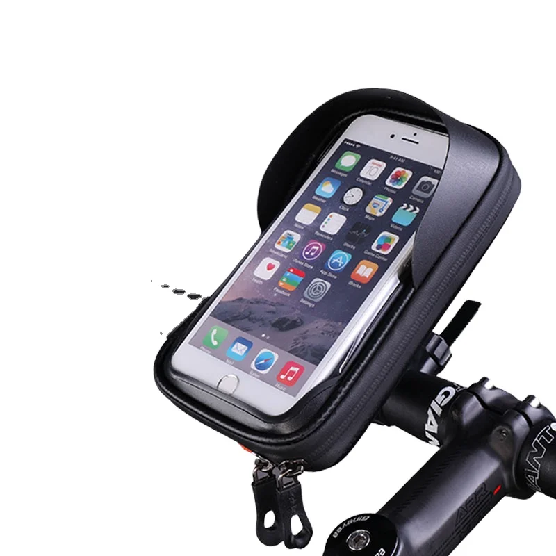 

CBR ODM 6.0 inch PU+ EVA Touch Screen Mobile Phone Case Holder 360 Rotate Waterproof Sports Bike Bicycle Frame Handlebar Bag, Black