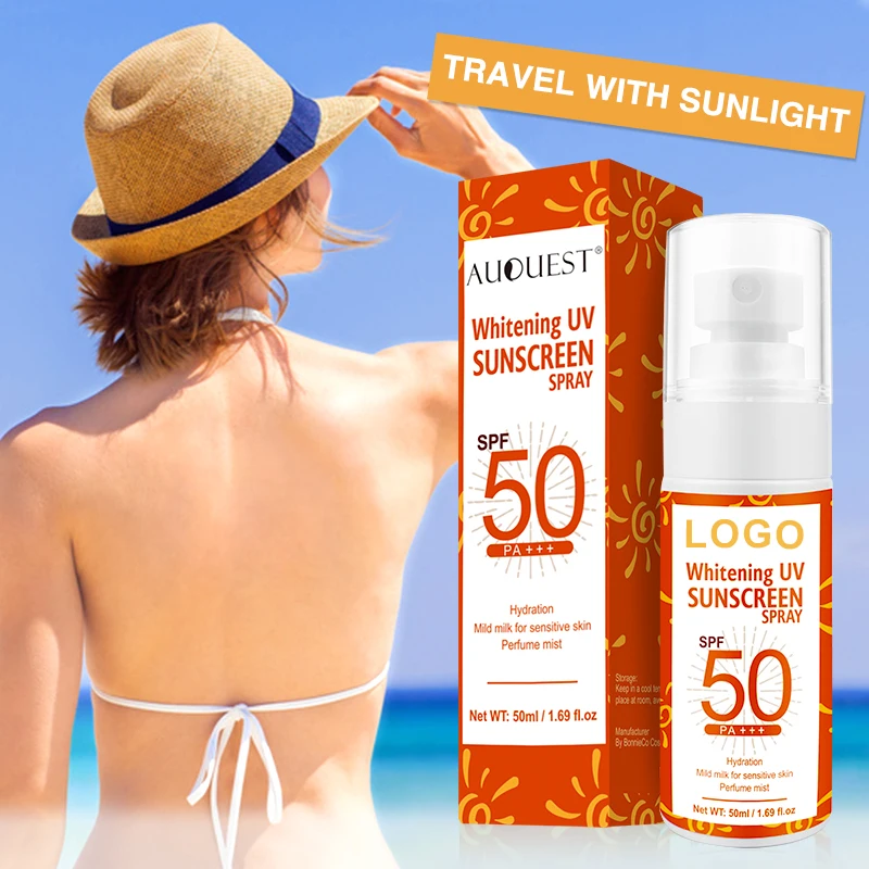 

AUQUEST SPF 50+ Sunscreen Protector Whitening UV Radiation Solar Sunscreen Sun Screen Sunblock Spray, White