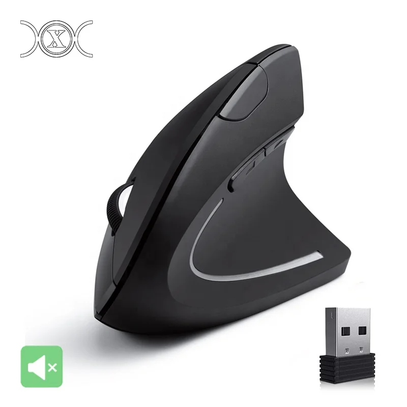 

2.4G Wireless Right Handed Mouse Ergonomic Wireless Vertical Mouse 6 Buttons For Laptop Desktop, Black