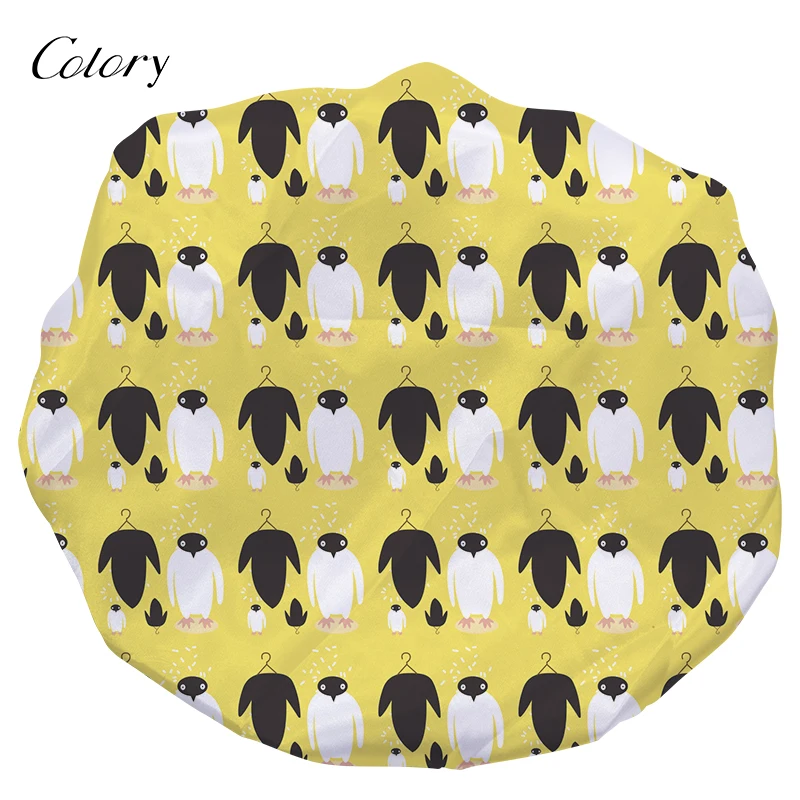 

Colory Fabric Shower Cap Large Bonnets Long Satin Bonnet With Tie, Customized color