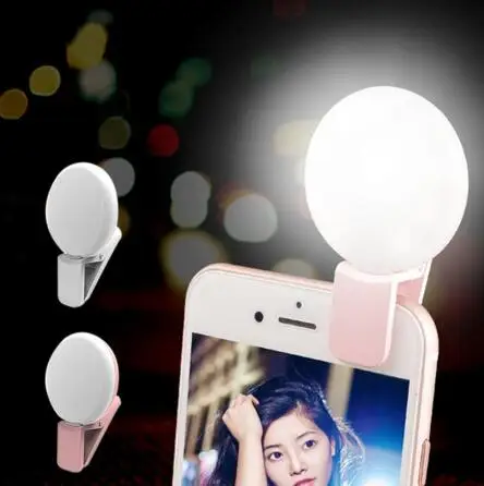 

Selfie Ring Light For Photography mobile phone lens Selfie Ring Light Rechargeable 9 LED Dimmable Clip Mini Lights Camera Phone