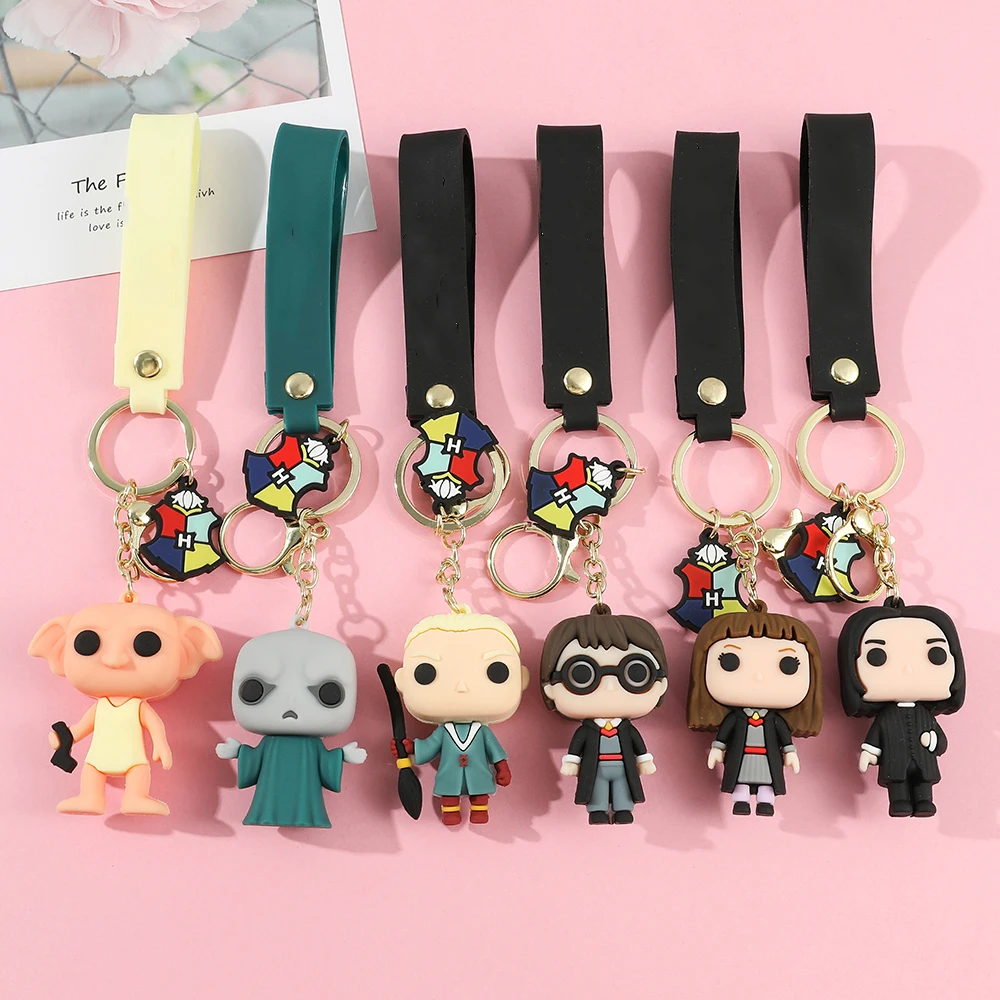 

Harry Magic Dumbledore James Hermione Voldemort Action Figure Keychain Small Gift Digital Printing 3D Key Ring Key Chain LC173