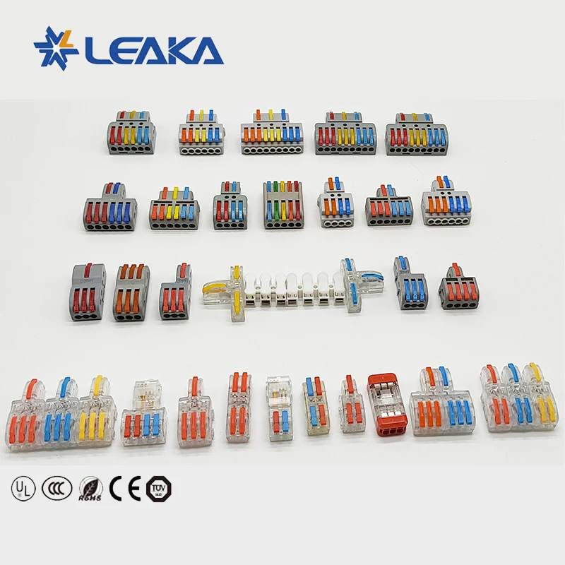 

32A universal quick compact terminal block 5pin 415 easy installation 12awg wire splice connector electric plug connector