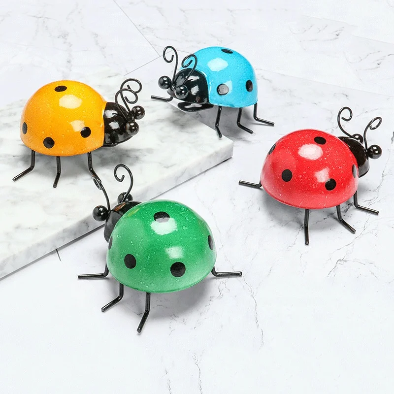 

Time Slow Metal wall art decoration outdoor and indoor wall pendants are suitable for home or garden cute little ladybugs