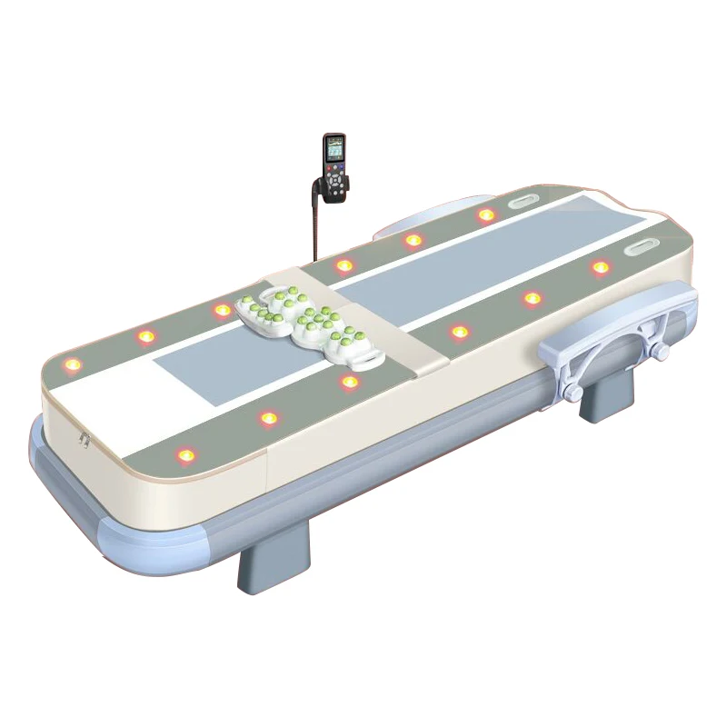 

Full body warm physiotherapy all in one full body moving and rolling heat jade stone massage bed LCD manual control, Optinal