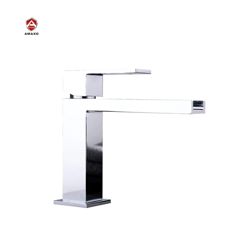 

AMAXO Modern Waterfall Chrome Surface Vanity Mixer Faucet Utility Brass Basin Sink Tap For Bathroom