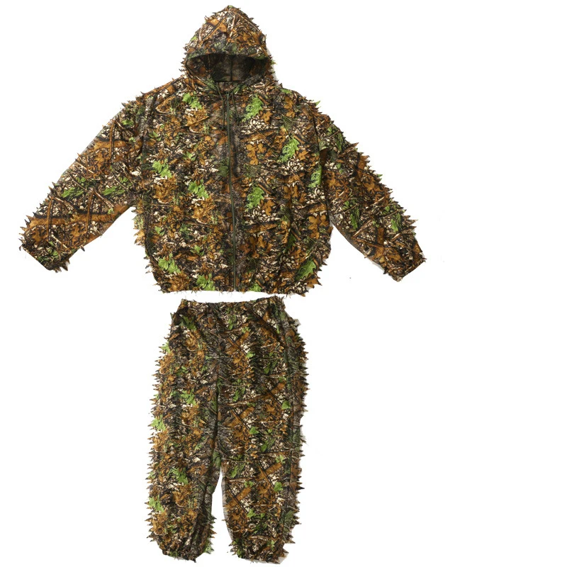 

Ghillie Suit Outdoor Military Clothes Camouflage Clothing 3D Leaf for Jungle Hunting,Shooting, Airsoft, Wildlife photography