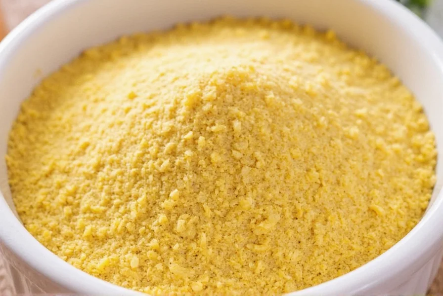 Granulated ginger in spice jar next to fresh ginger root