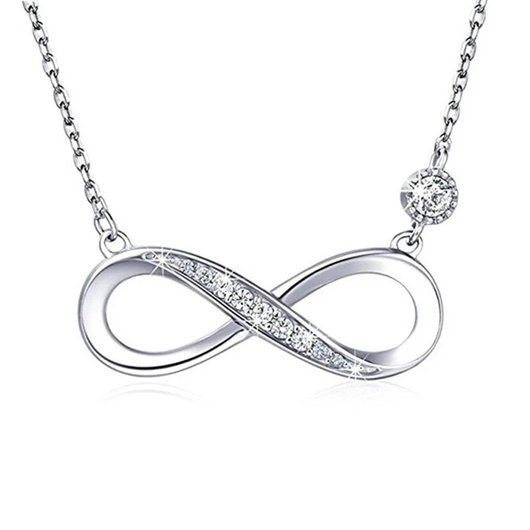 

Trendy fashion Infinity Pendant Necklace for Women 925 Sterling Silver