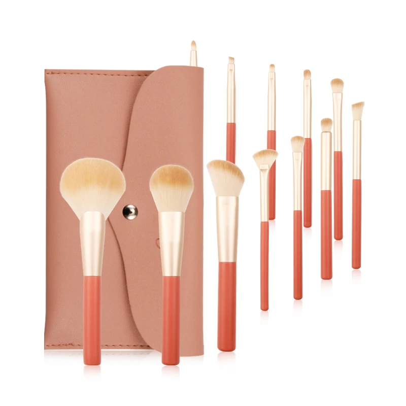 

ZNYBEAUTY wholesale 12pcs makeup brush set with PU bag super soft hair brushes private label custom logo