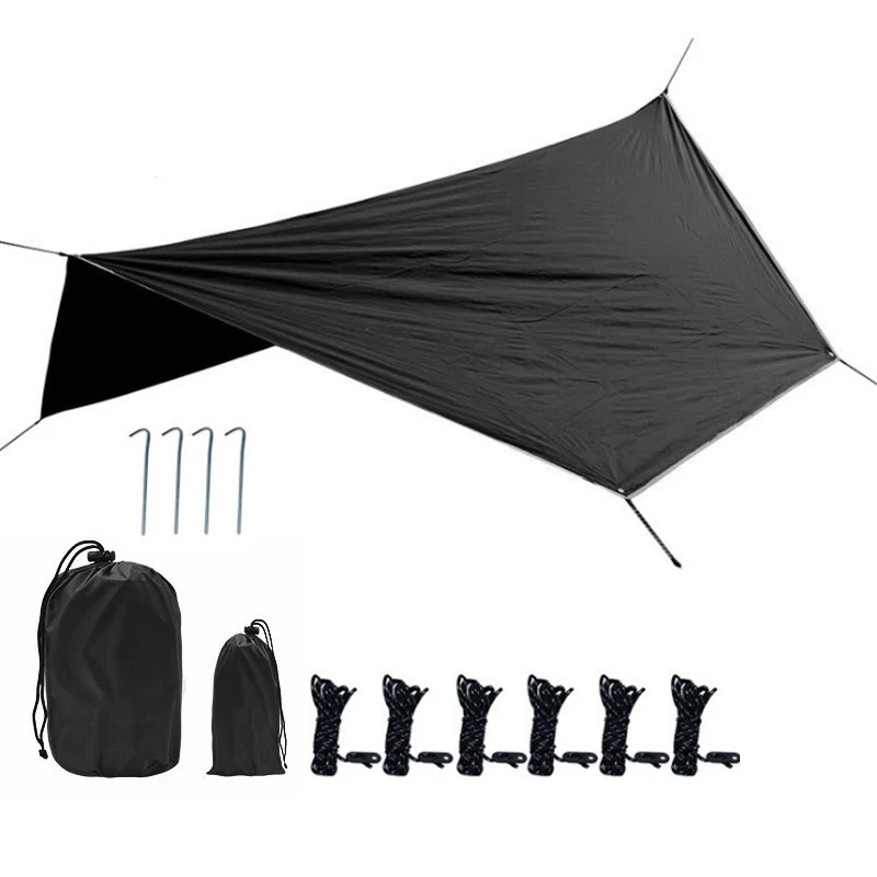 

Outdoor 210T ripstop rain fly polyester fabric sunshade canopy waterproof tent awning sun shelter ultralight camping picnic tarp, Customized color