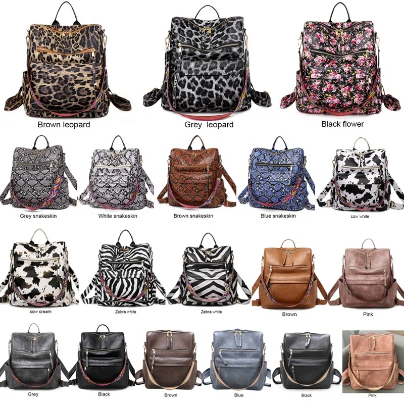 

New Arrival Stock Wholesale Soft Leather Vintage Backpack Convertible Bag