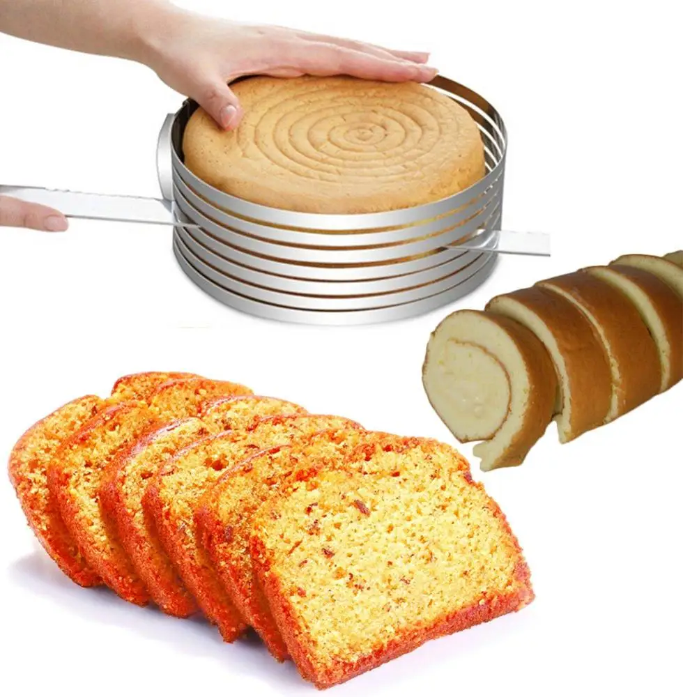 

Adjustable Layer Cake Slicer 9"-12" And 6"-8" Stainless Steel Multi Layered Ring Circular Cutter Baking Tool Kit