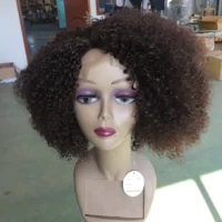 

Cheap Heat Resistant Fiber Lace Front Wig For Black Women Top Quality Afore Short Kinky Curly Synthetic Wigs