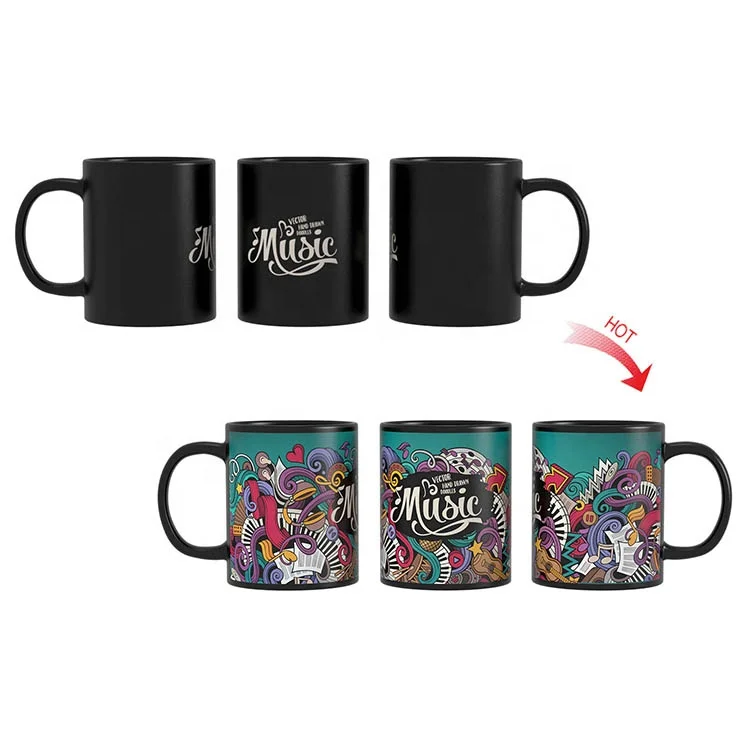 

Magic Mug Promotion 11oz Hot Color Change coffee mug sublimation mug