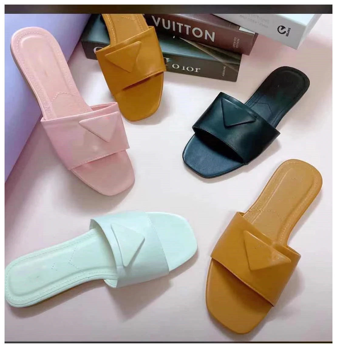 

Summer New 2022 Luxury Original Hot Sale Women Sandals Flat Slippers, Picture color