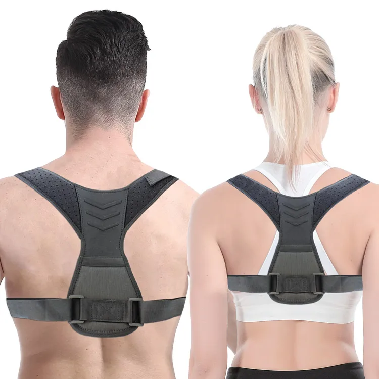 

Adjustable Back Posture Corrector De Postura Clavicle Spine Brace Support Belt Shoulder Lumbar for Men Women, Black