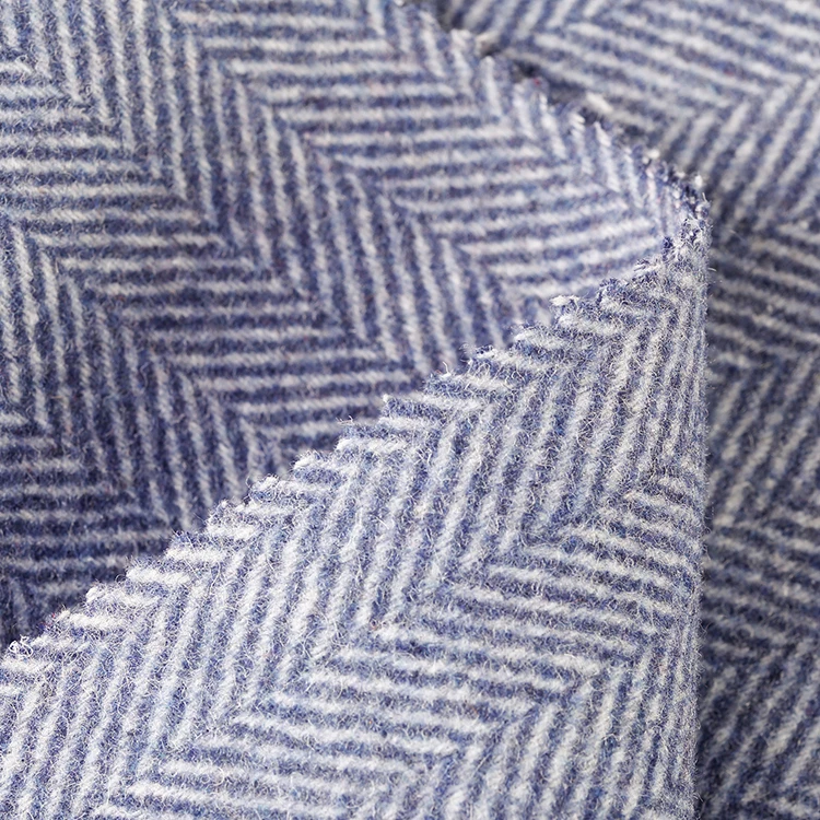 
Double-sided wool herringbone fabric for overcoat 